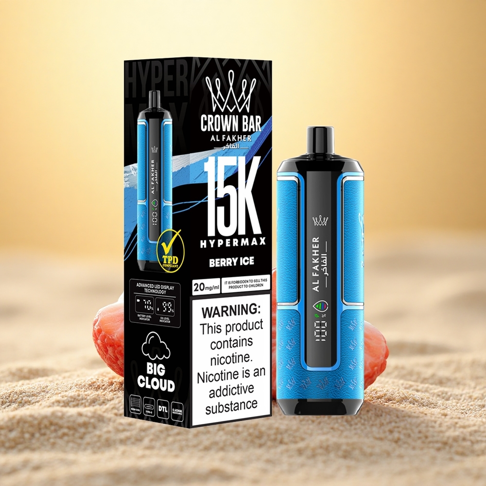 Al Fakher Crown Bar 15K Hypermax Bosbes IJs 22ml Type-C 600mAh