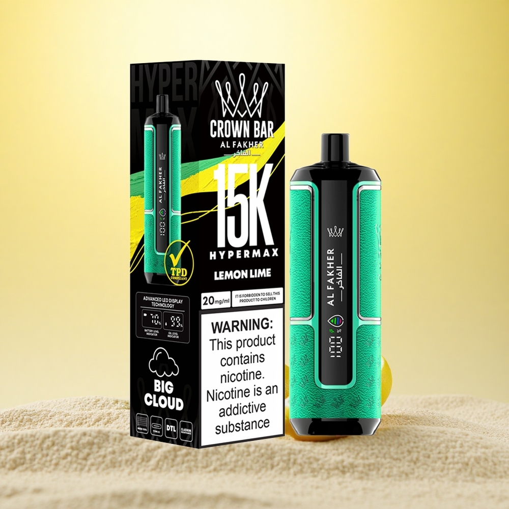 Al Fakher Crown Bar 15K Hypermax Citroen Limoen Hyper Draagbaar 22ml 600mAh Type-C