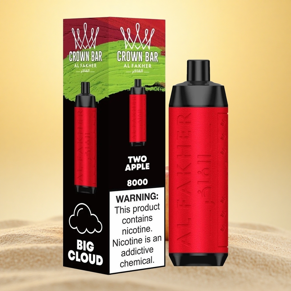 Al Fakher Crown Bar 8000 Crystal Twee Appel 18ml Type-C 600mAh