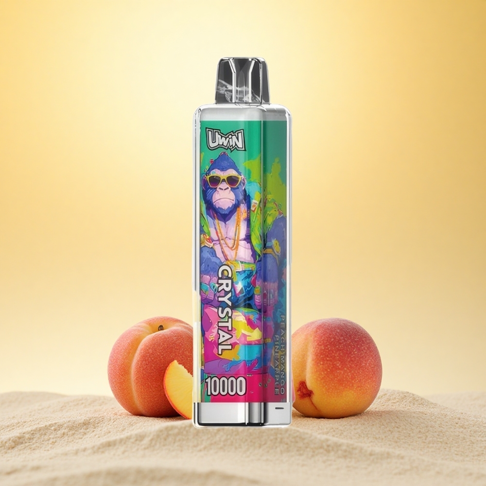 Uwin Crystal 10000 Puffs Perzik Mango Ananas RGB 0.8 Ohm Mesh Type-C