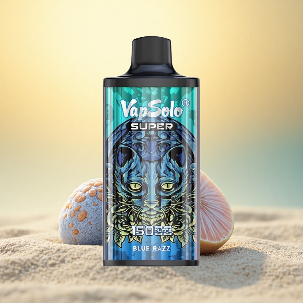 Vapsolo Super 15000 Puffs Blauwe Razz 40ml Mesh Type-C