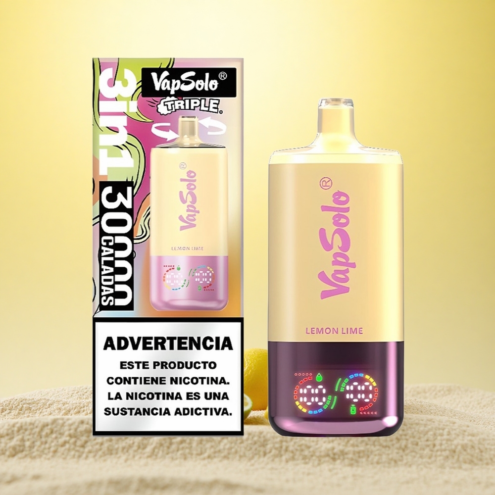 Vapsolo Triple 30000 Puffs Citroen Limoen 40ml Type-C