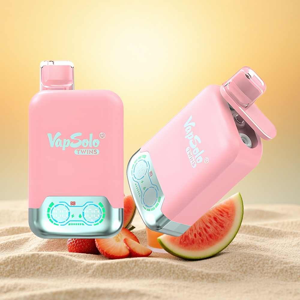 Vapsolo Twins 20000 Puffs Aardbei IJs & Mango Perzik Watermeloen 40ml Type-C