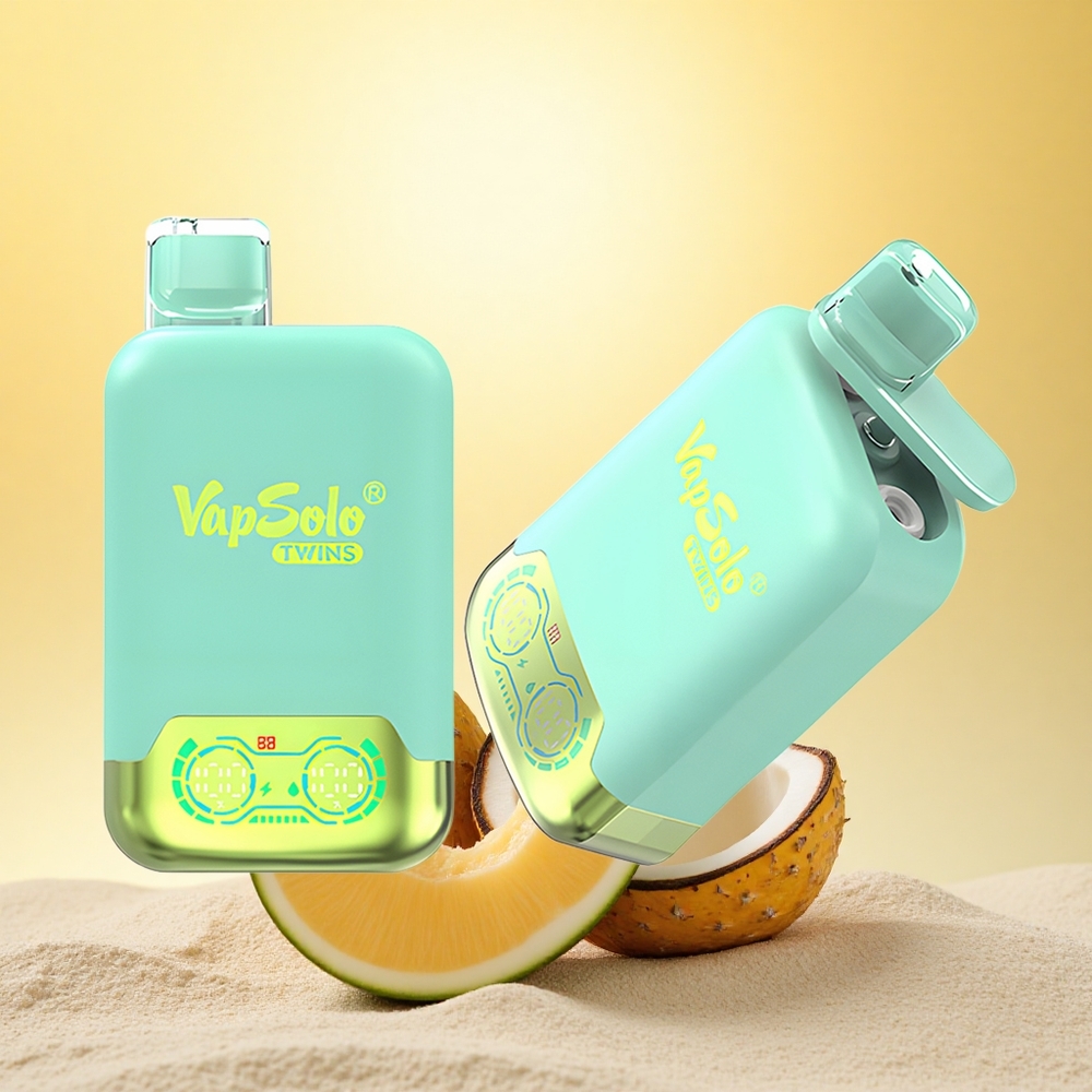 Vapsolo Twins 20000 Puffs Drievoudige Meloen & Ananas Kokos met 40 ml Vloeistof en Type-C Opladen