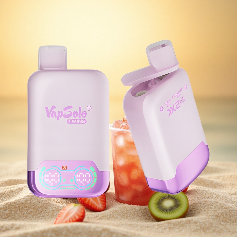 Vapsolo Twins 20000 Puffs Druif IJs & Aardbei Kiwi 40ml 20mg Type-C