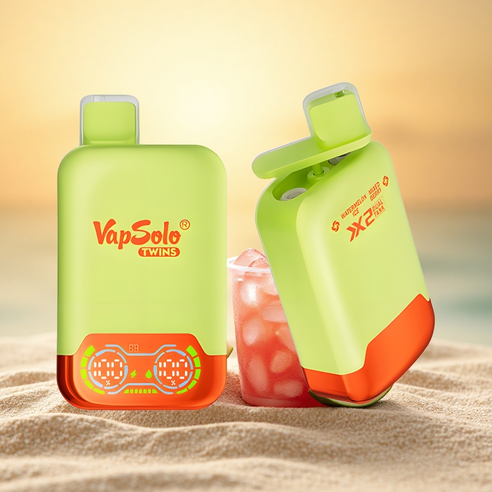 Vapsolo Twins 20000 Puffs Watermeloen IJs & Bosbes Mix 40 ml Type-C