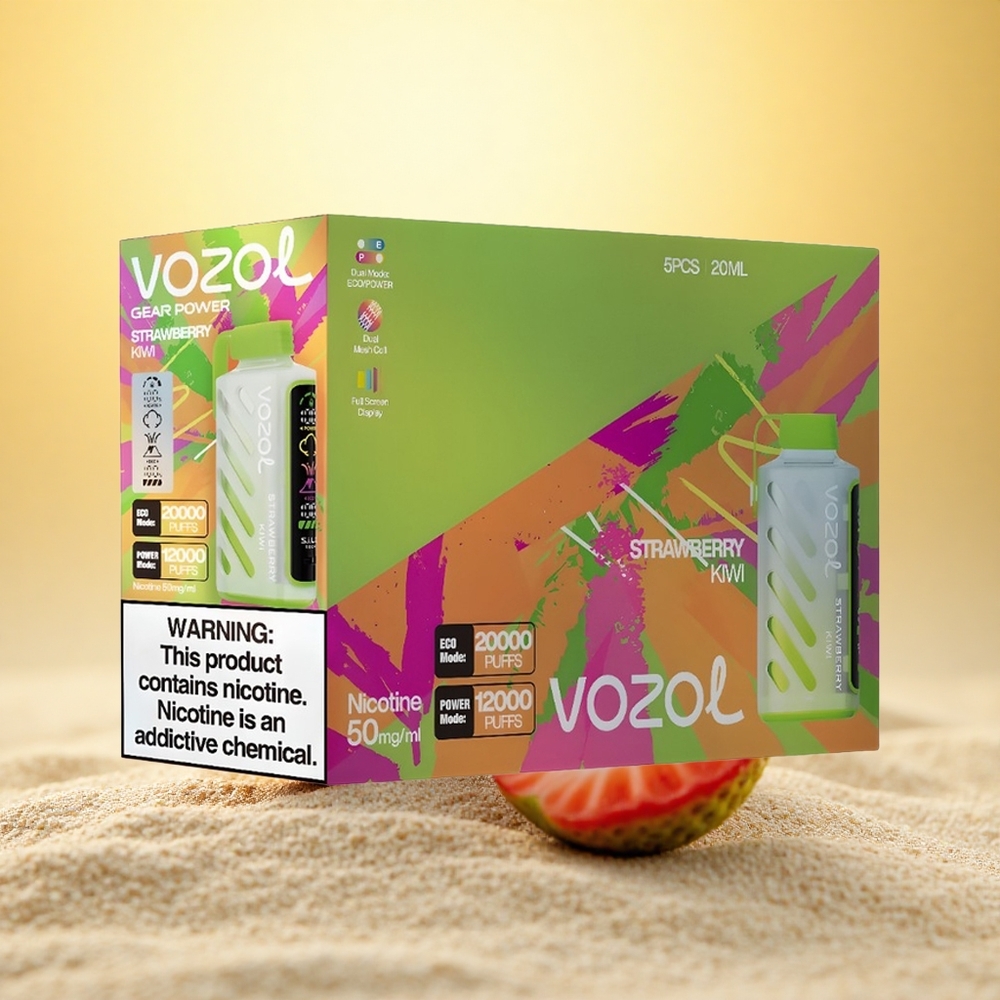 VOZOL Gear Power 20000 Puffs Aardbei Kiwi Dual Mesh Coil 20mL 50mg