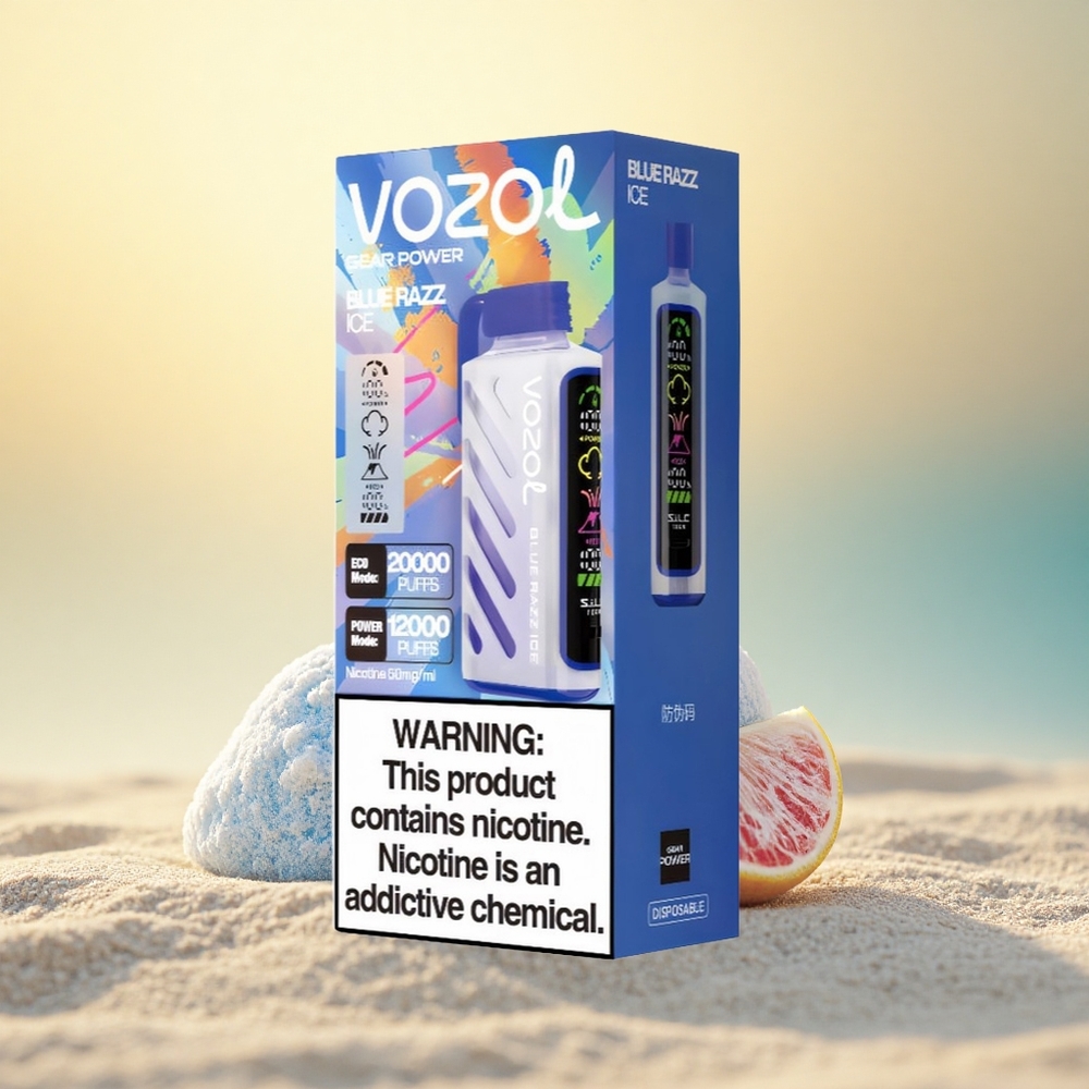 VOZOL Gear Power 20000 Puffs Blauwe Framboos IJs met Dual Mesh Coil en 20mL Vloeistof