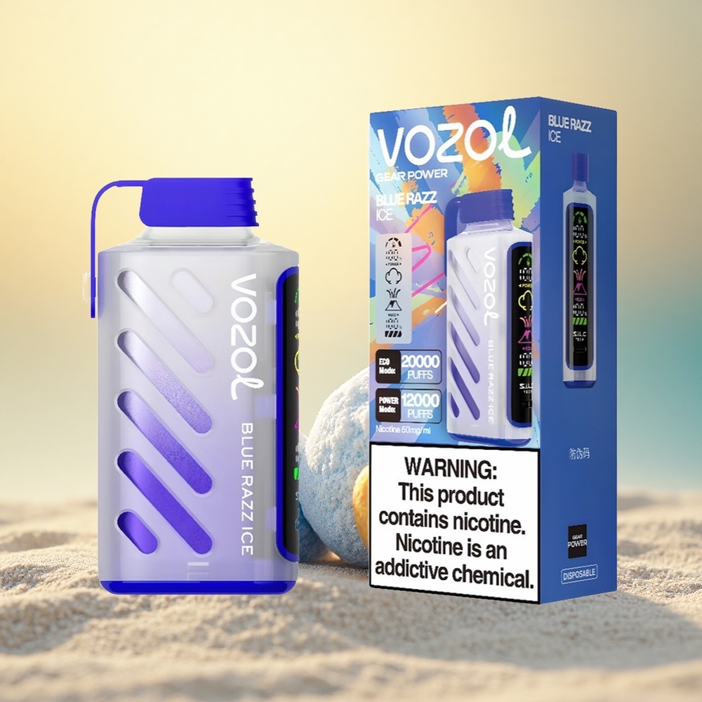 VOZOL Gear Power 20000 Puffs Blauwe Framboos IJs met Dual Mesh Coil en 20mL Vloeistof