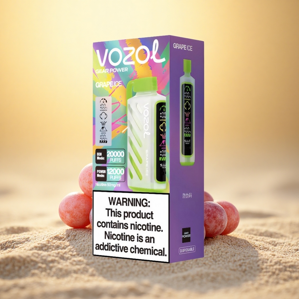 VOZOL Gear Power 20000 Puffs Druiven IJs Dual Mesh 20mL 5%