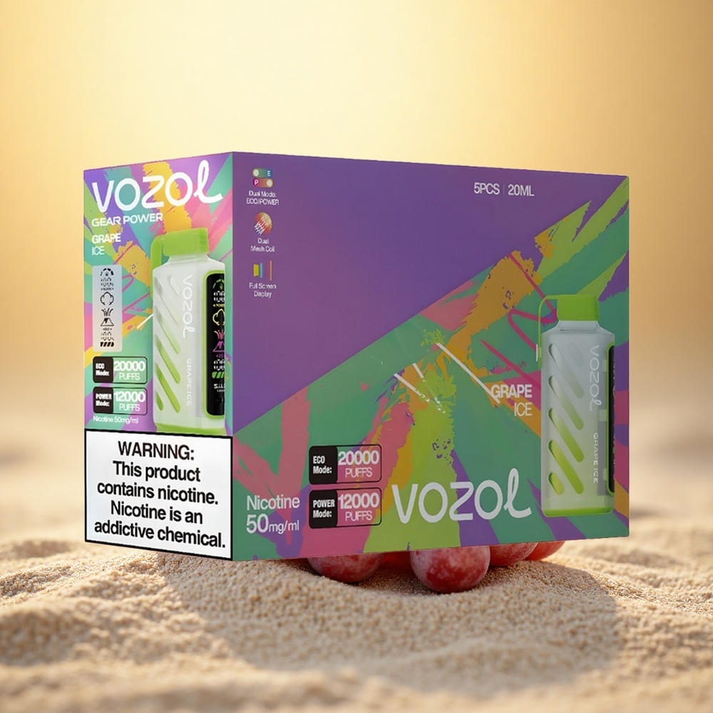 VOZOL Gear Power 20000 Puffs Druiven IJs Dual Mesh 20mL 5%