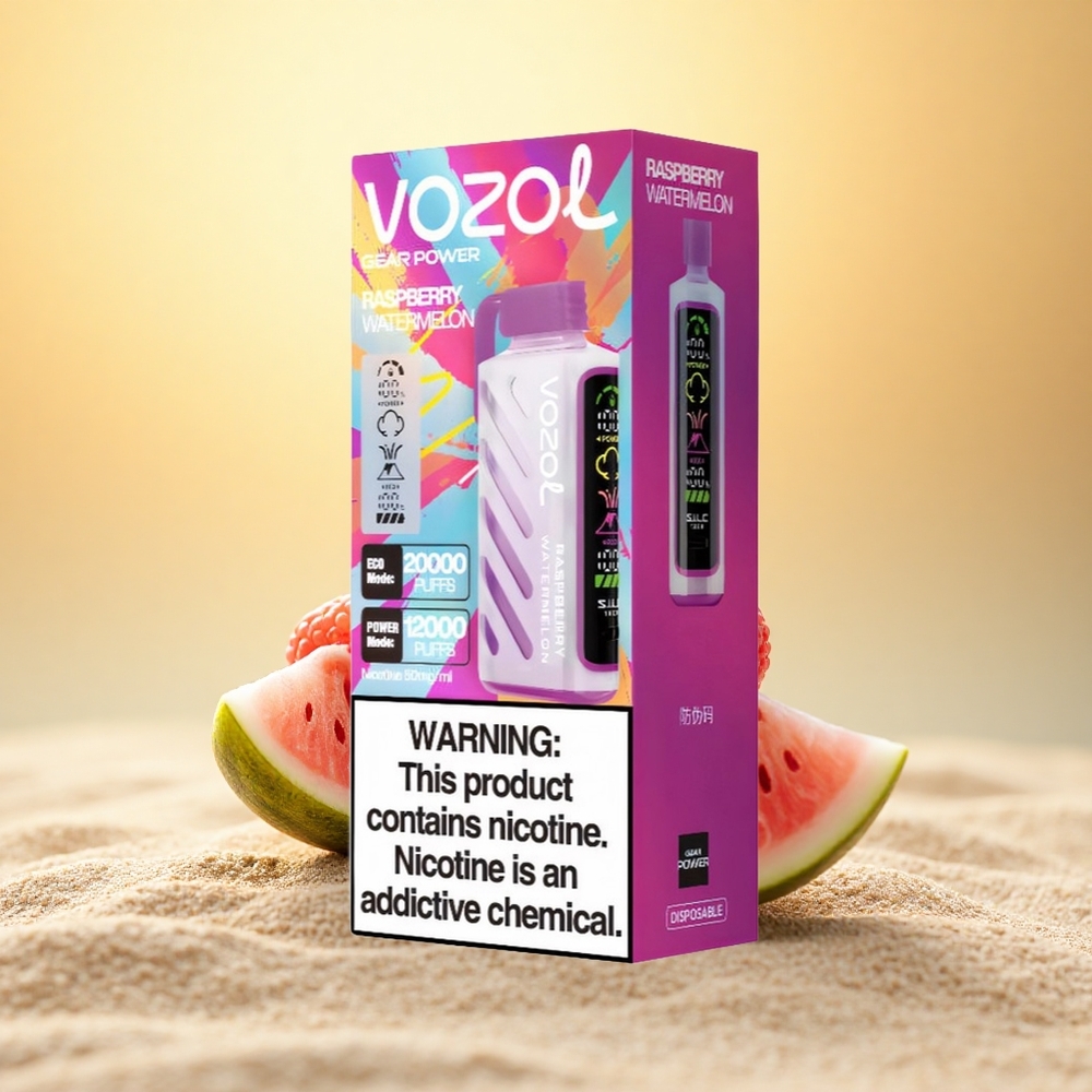 VOZOL Gear Power 20000 Puffs Framboos Watermeloen Dual Mesh Coil 20mL 50mg