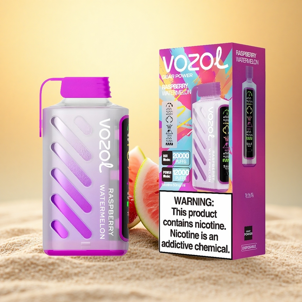 VOZOL Gear Power 20000 Puffs Framboos Watermeloen Dual Mesh Coil 20mL 50mg
