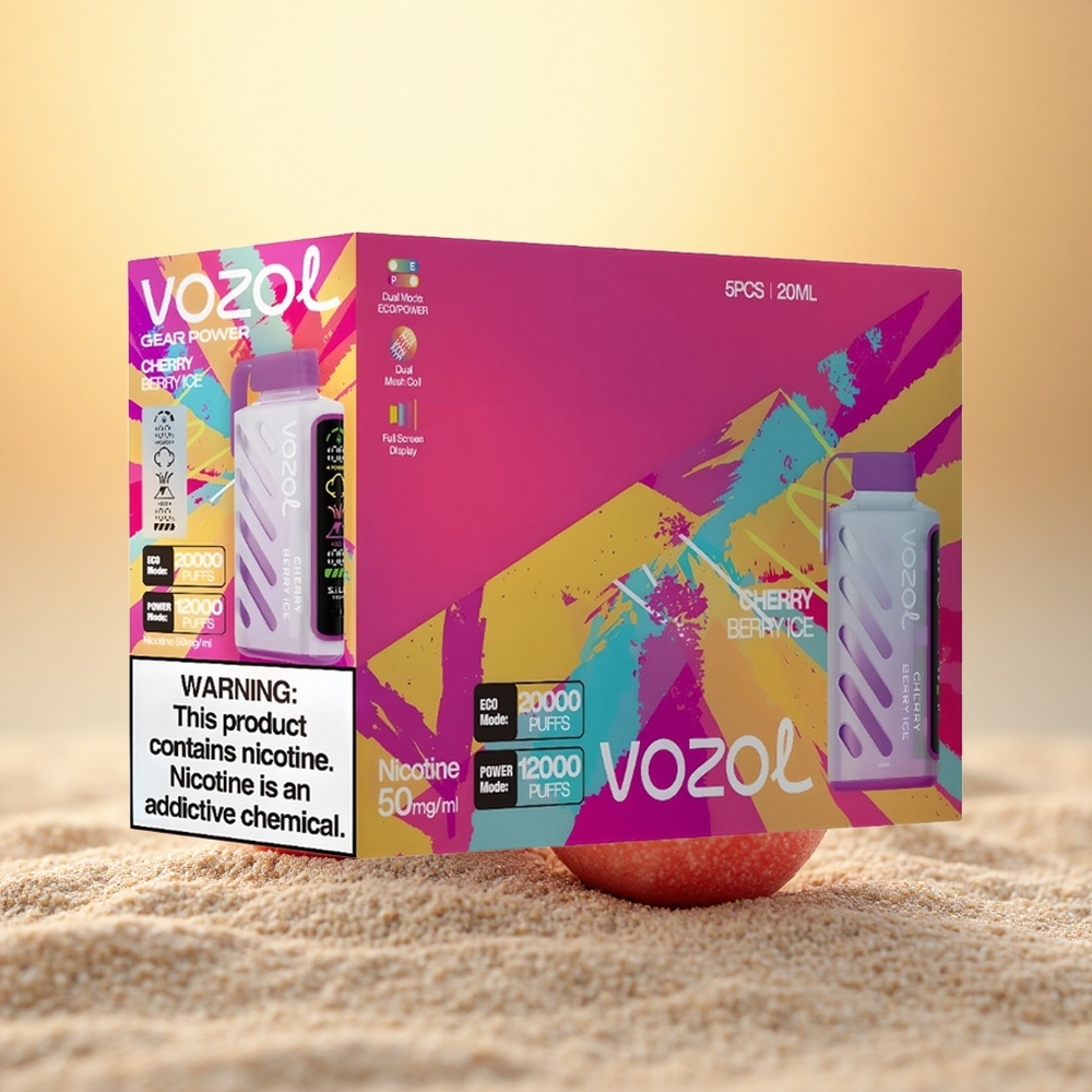 VOZOL Gear Power 20000 Puffs Kersbes IJs Dubbele Mesh 20mL 50mg