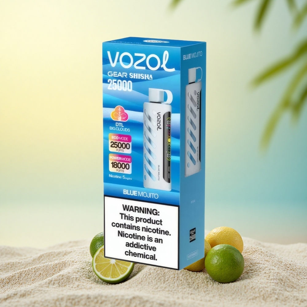 VOZOL Gear Shisha 25000 Puffs Blauwe Mojito Dual Mesh 5mg