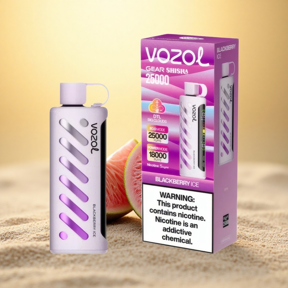 VOZOL Gear Shisha 25000 Puffs Braambes IJs Dual Mesh 5mg