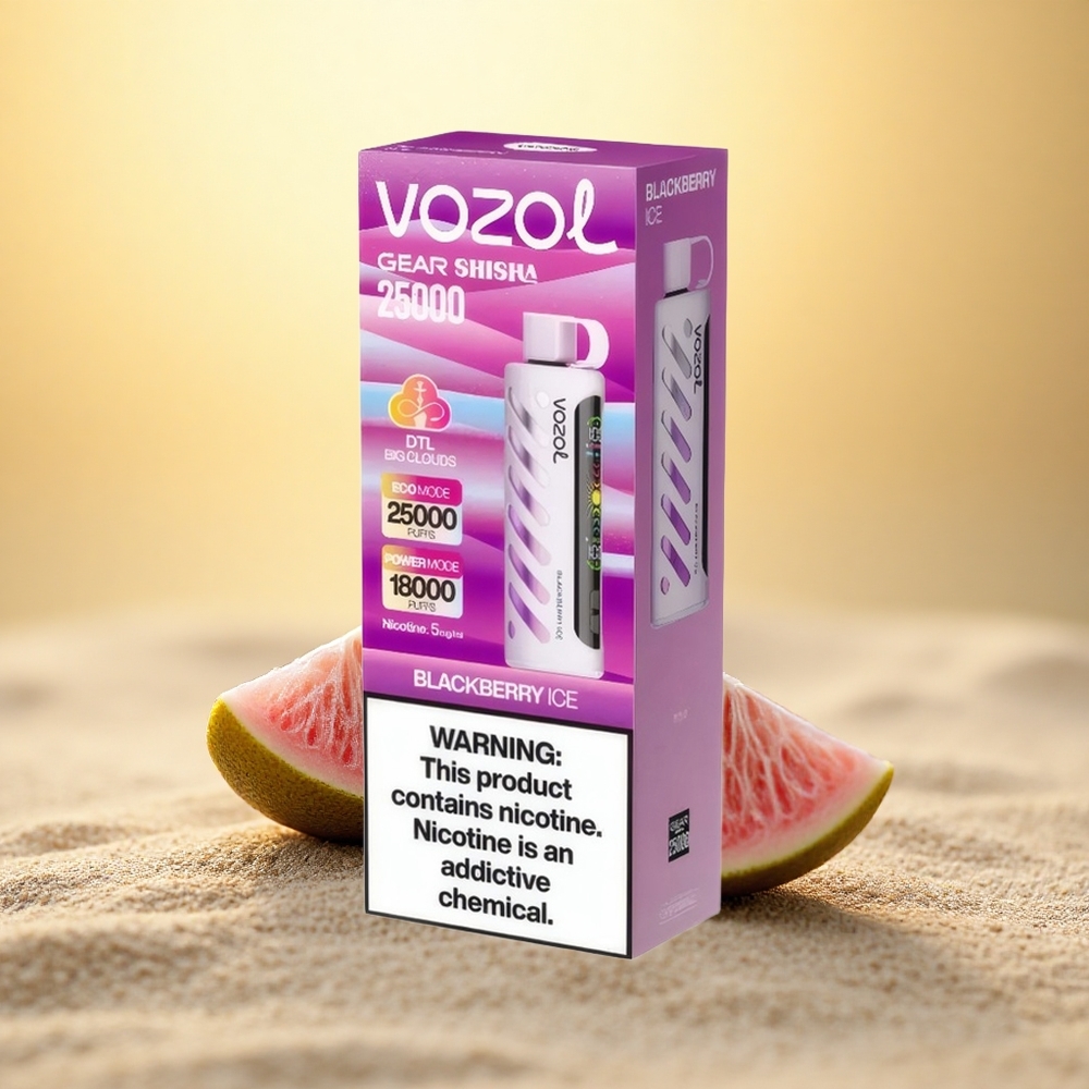 VOZOL Gear Shisha 25000 Puffs Braambes IJs Dual Mesh 5mg