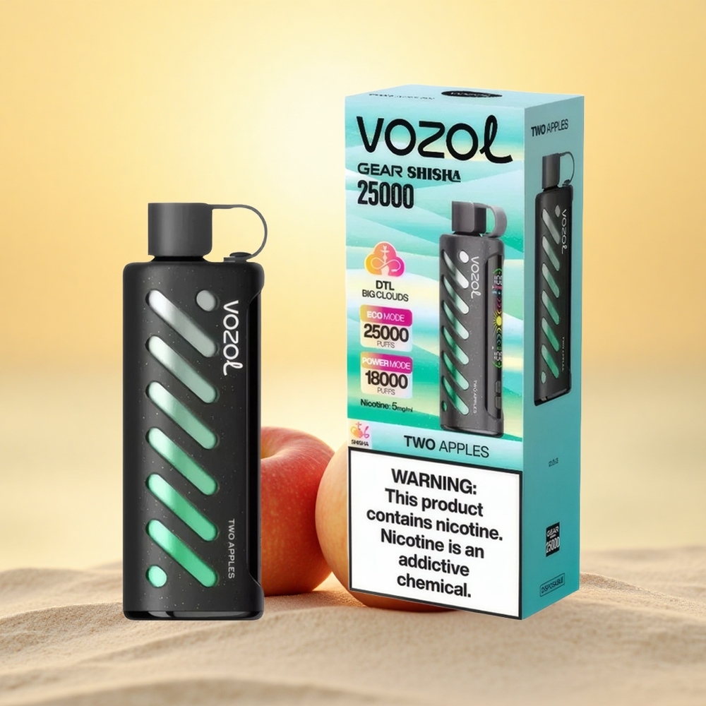 VOZOL Gear Shisha 25000 Puffs Twee Appels Dual Mesh 1000mAh 5mg/ml