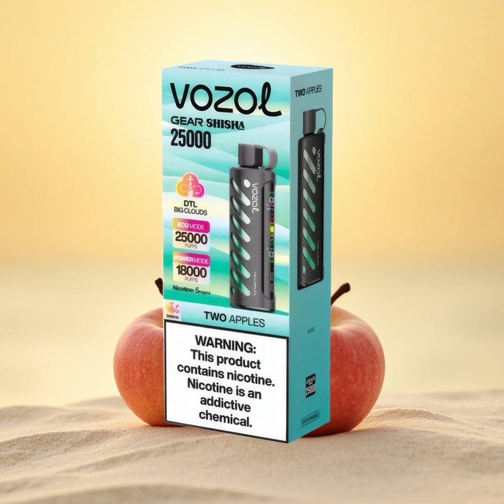 VOZOL Gear Shisha 25000 Puffs Twee Appels Dual Mesh 1000mAh 5mg/ml