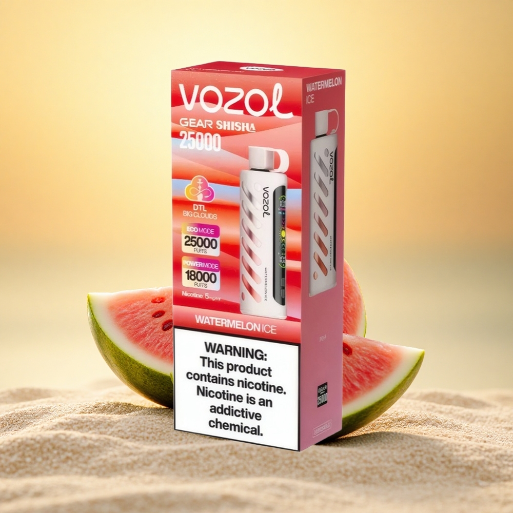 VOZOL Gear Shisha 25000 Puffs Watermeloen IJs Dual Mesh 5mg
