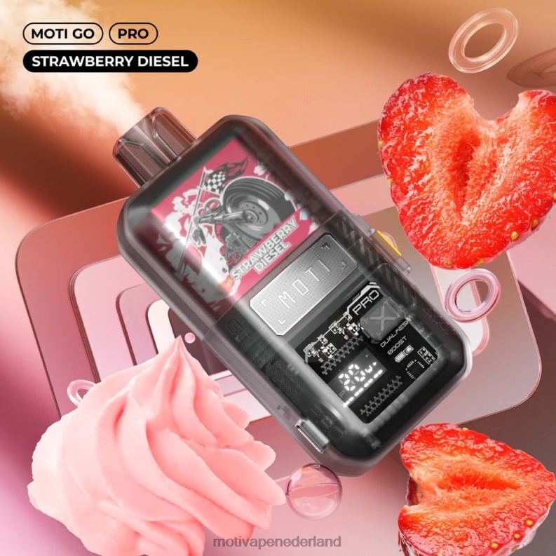 Aardbeiendiesel - Moti vape Nederland - MOTI Go Pro wegwerpdamp (5%, 12.000 trekjes) 0L06N21
