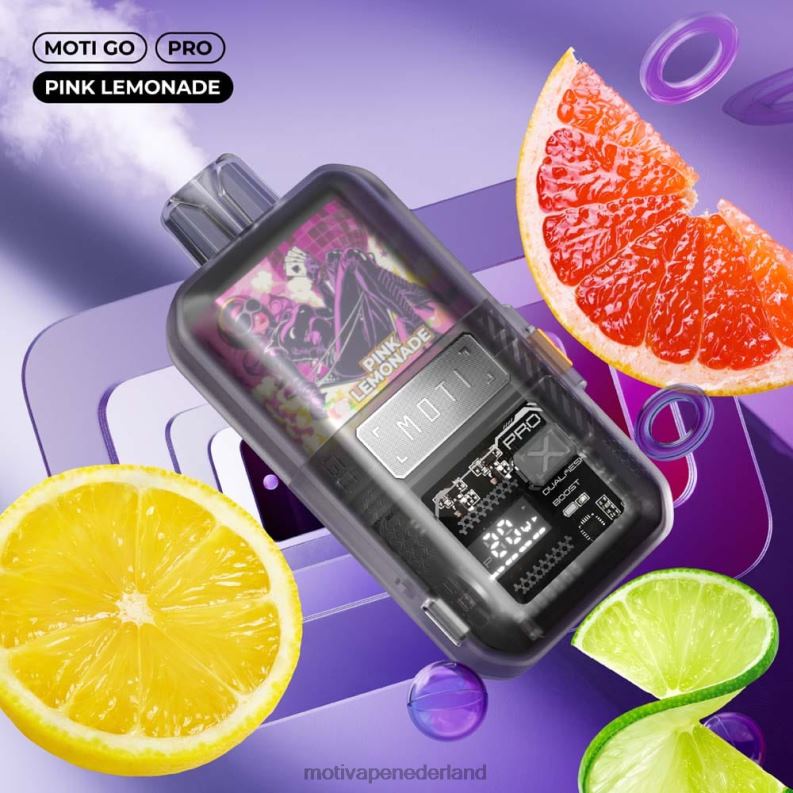 roze limonade - Moti vape for sale - MOTI Go Pro wegwerpdamp (5%, 12.000 trekjes) 0L06N18