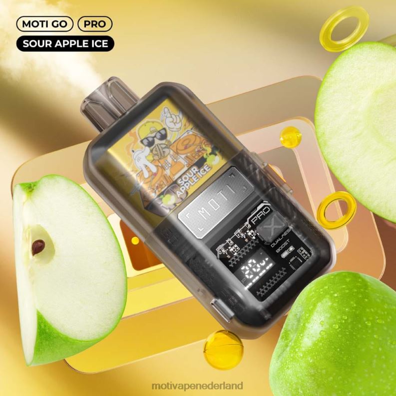 zuur appelijs - Moti vape disposable Nederland - MOTI Go Pro wegwerpdamp (5%, 12.000 trekjes) 0L06N20
