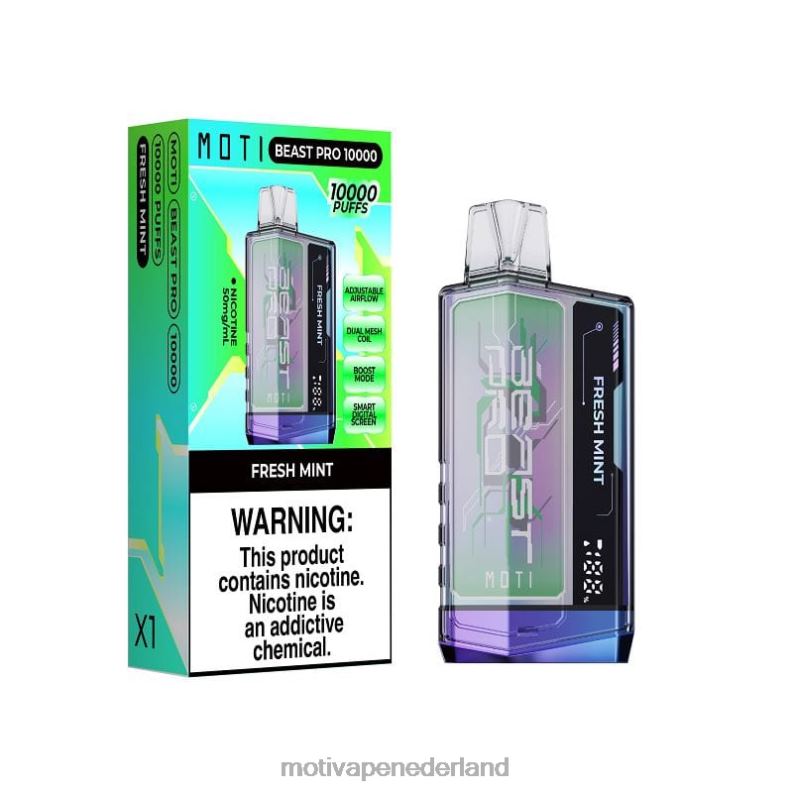 Frisse munt - Moti vape pods - MOTI Beast Pro wegwerpdamp (5%, 10.000 trekjes) 0L06N44