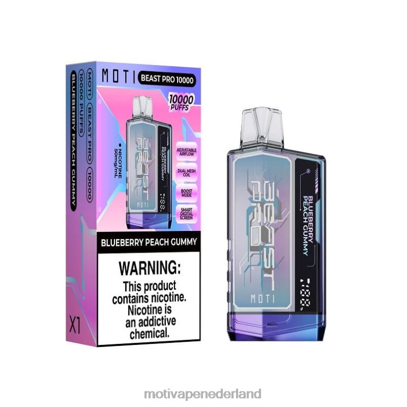 bosbessen perzik gummy - Moti vape amazon - MOTI Beast Pro wegwerpdamp (5%, 10.000 trekjes) 0L06N39