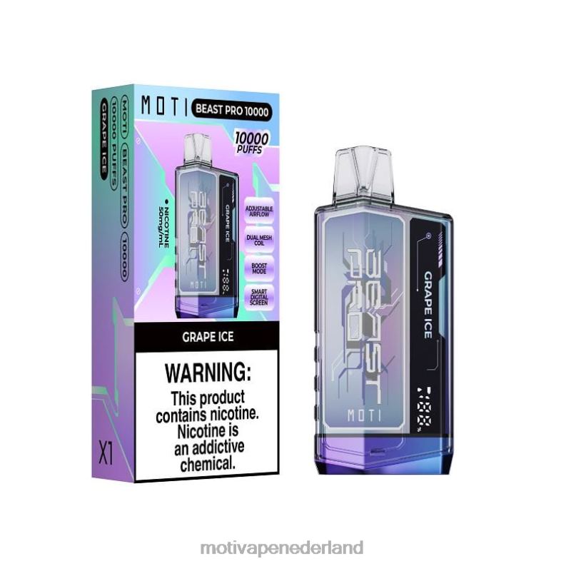 druiven ijs - Moti vape review - MOTI Beast Pro wegwerpdamp (5%, 10.000 trekjes) 0L06N45