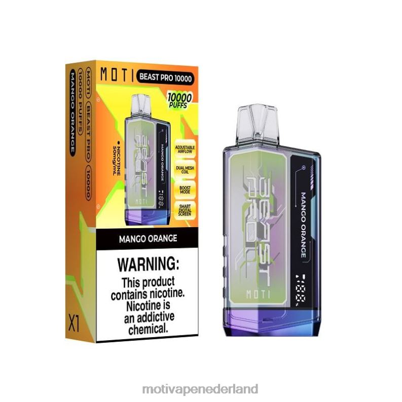 mango-sinaasappel - Moti vape kit Nederland - MOTI Beast Pro wegwerpdamp (5%, 10.000 trekjes) 0L06N47