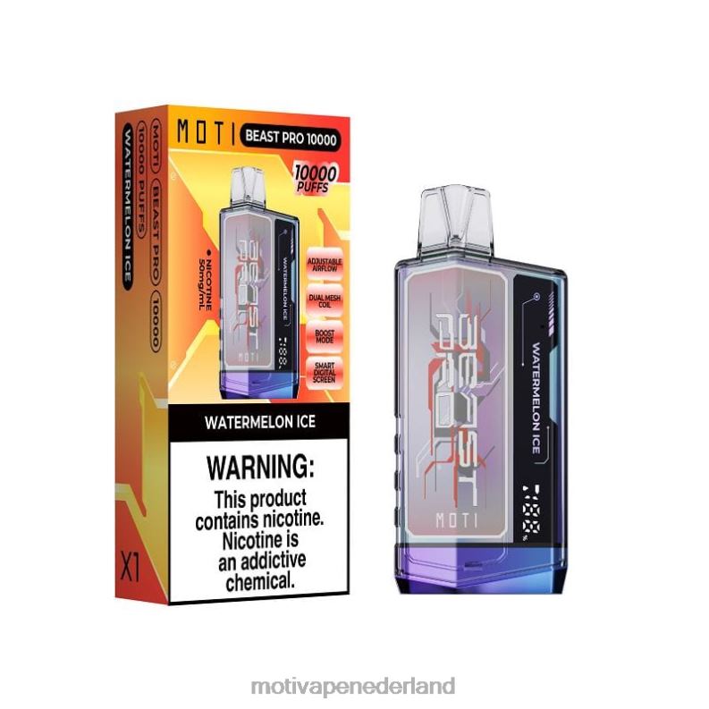 watermeloen ijs - Moti vape Amsterdam - MOTI Beast Pro wegwerpdamp (5%, 10.000 trekjes) 0L06N52